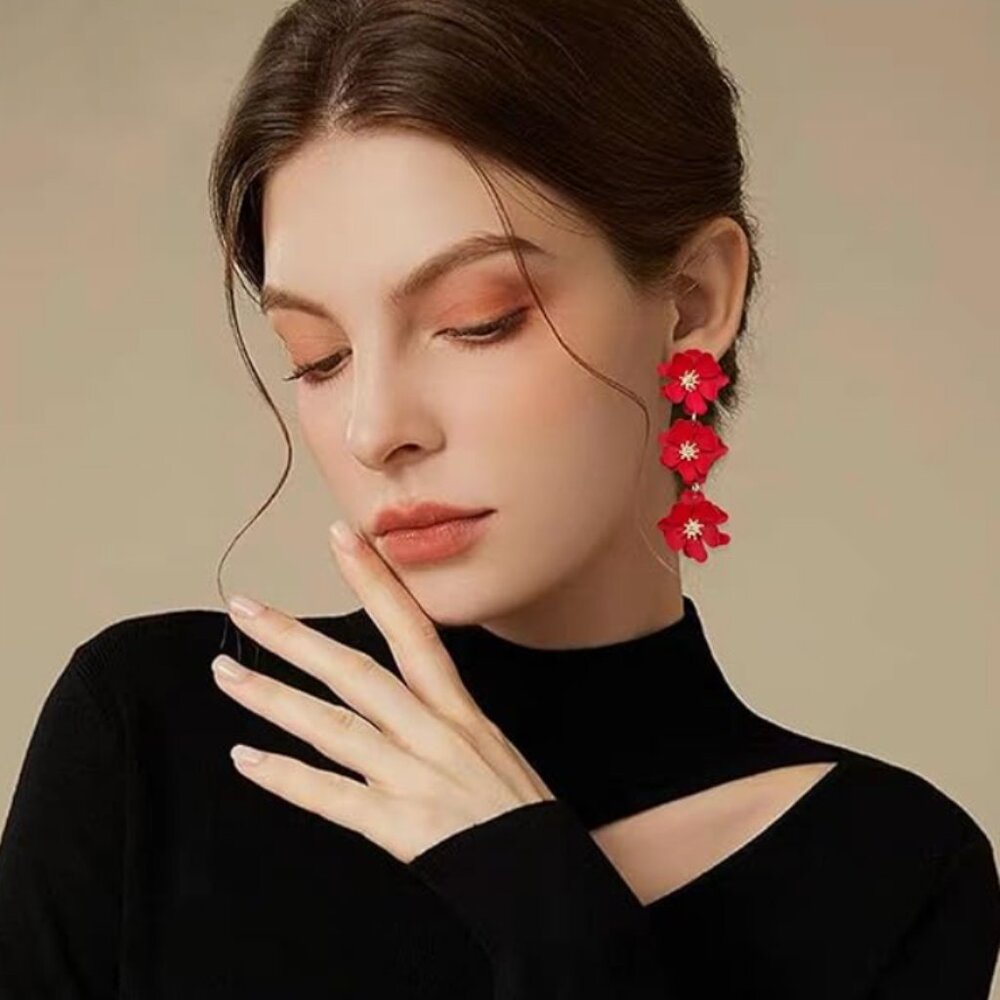 Boho Flower Dangle Earring - Picture 11 of 16